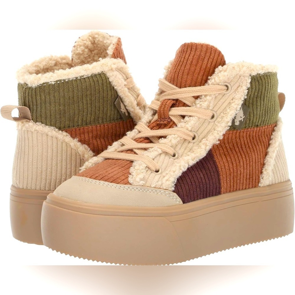 Rocket Dog “Flair” Tan and Green Boho Corduroy Sneakers size Girls size 12
